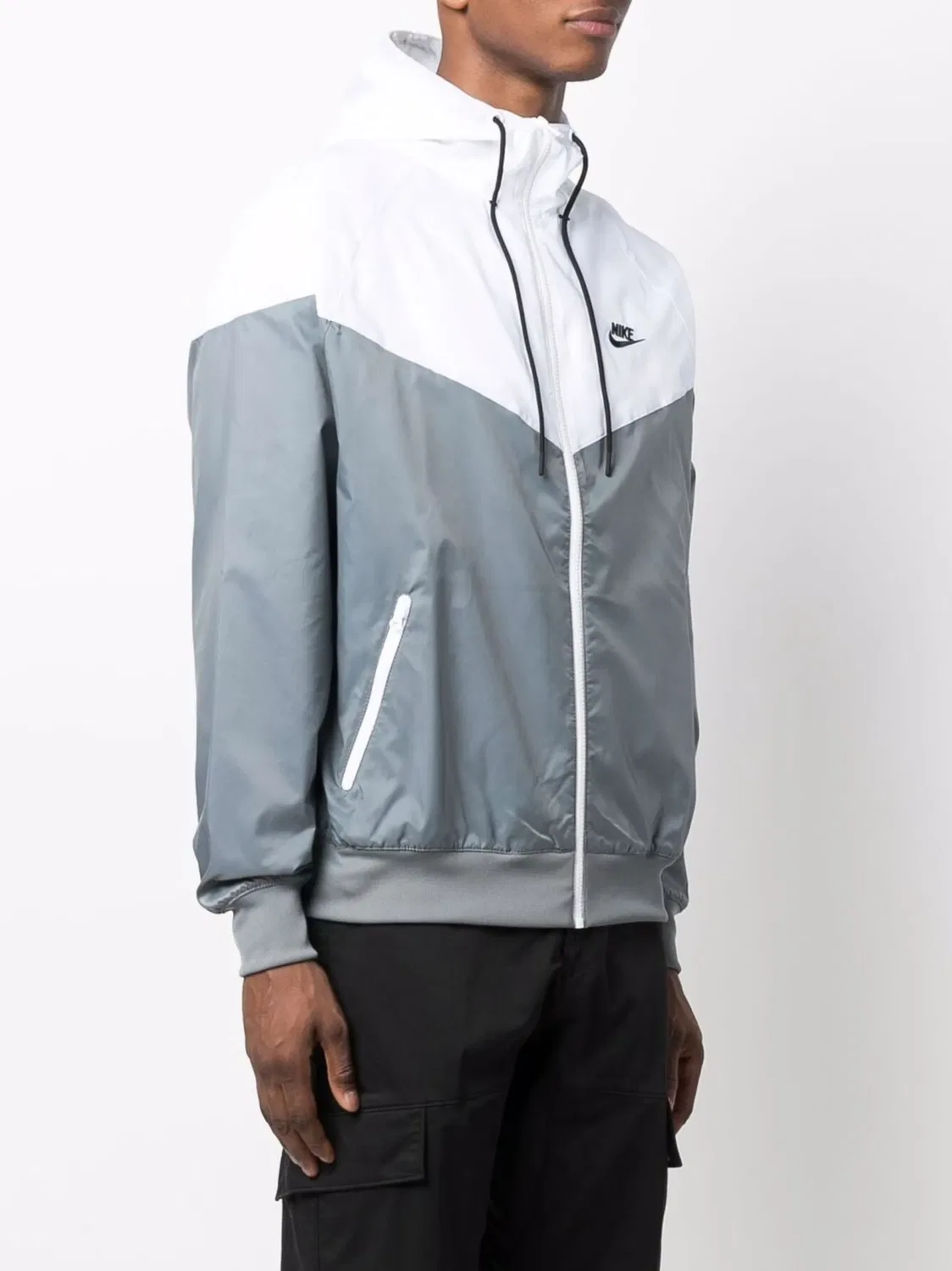 Ветровка панельная серо-белая Nike, серый — фото 2