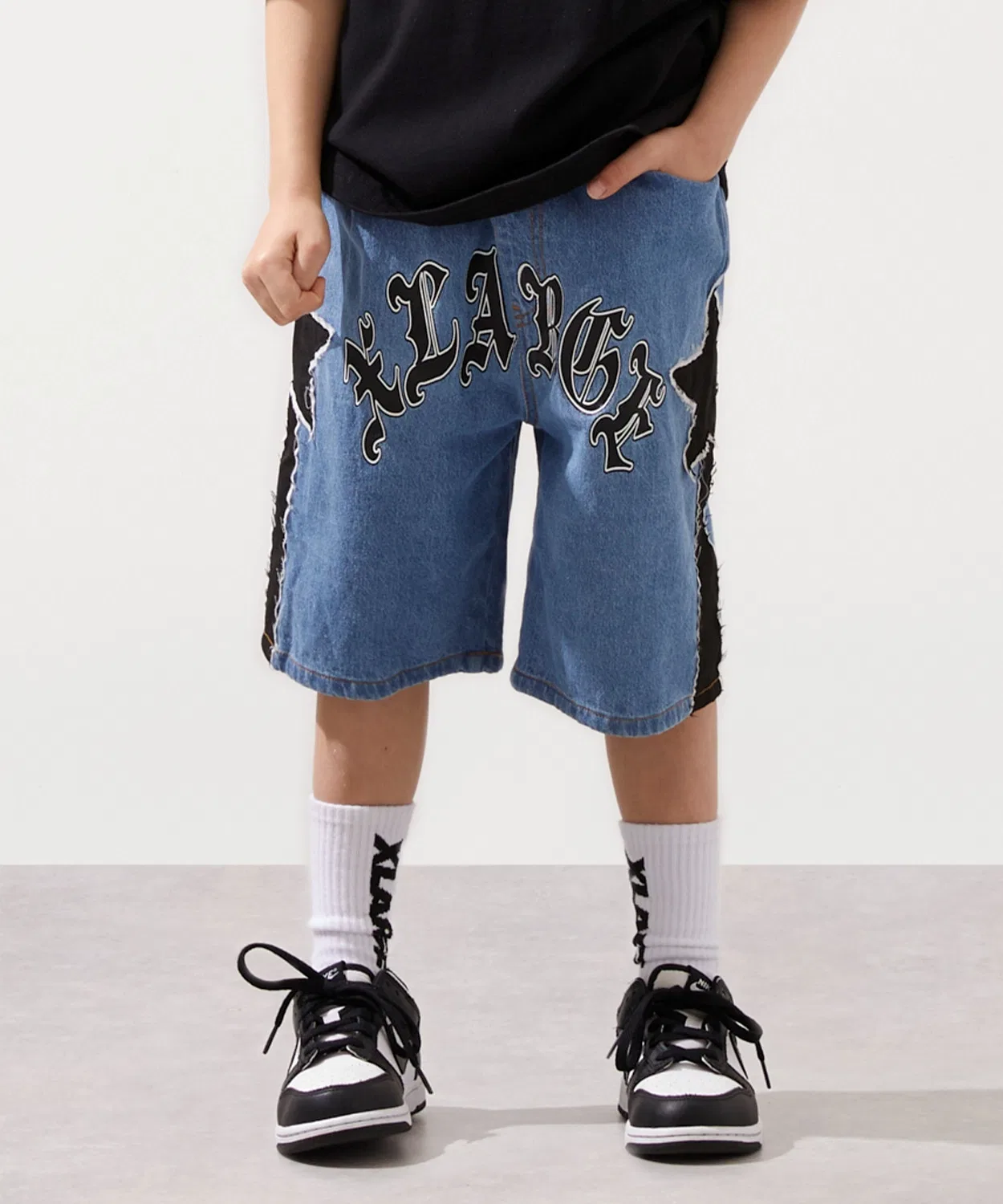 Детские джинсовые шорты с принтом XLARGE KIDS, Blue