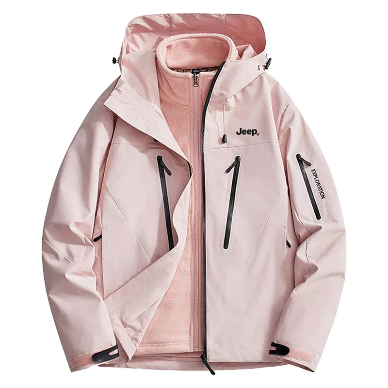 Детская куртка с капюшоном, утепленная, с флисовой подкладкой, Jeep, Cherry Blossom Pink