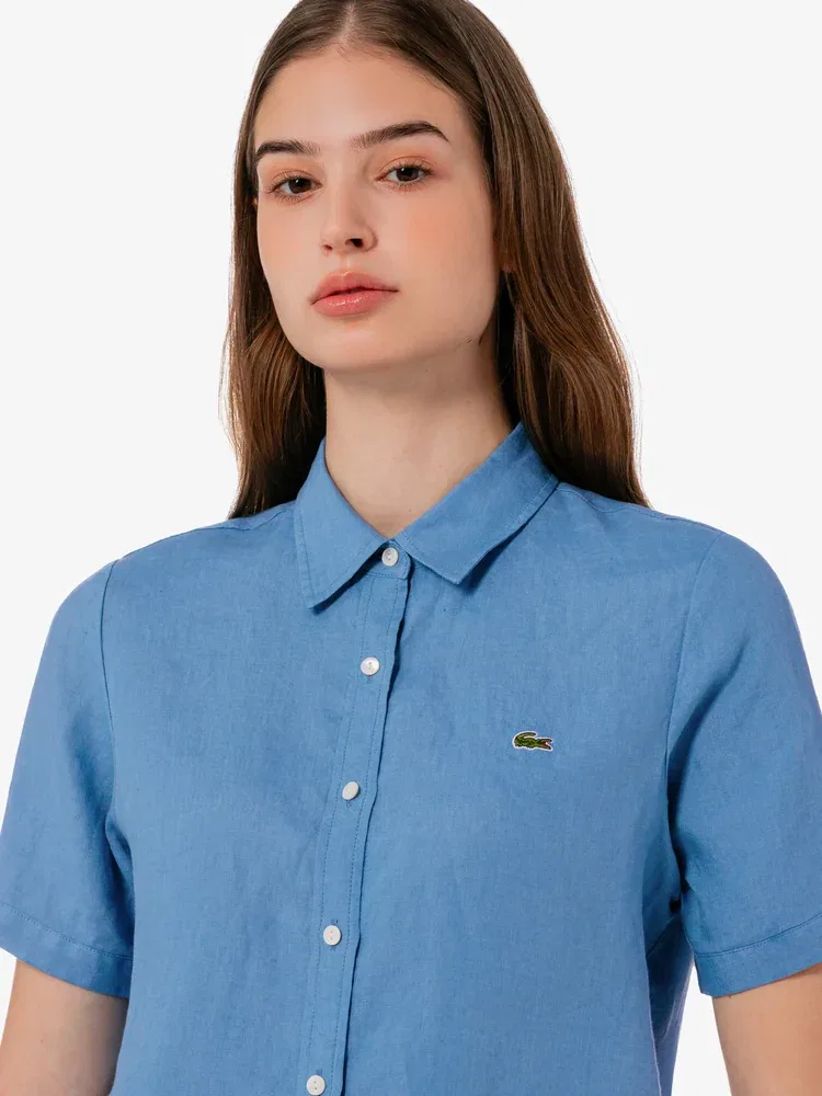 Рубашка LACOSTE Royal Blue с коротким рукавом, классический крой — фото 2