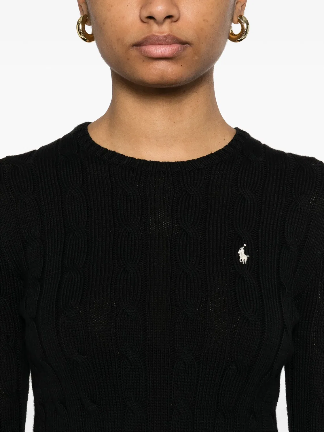 Свитер с кабельной вязкой Polo Ralph Lauren, черный — фото 2