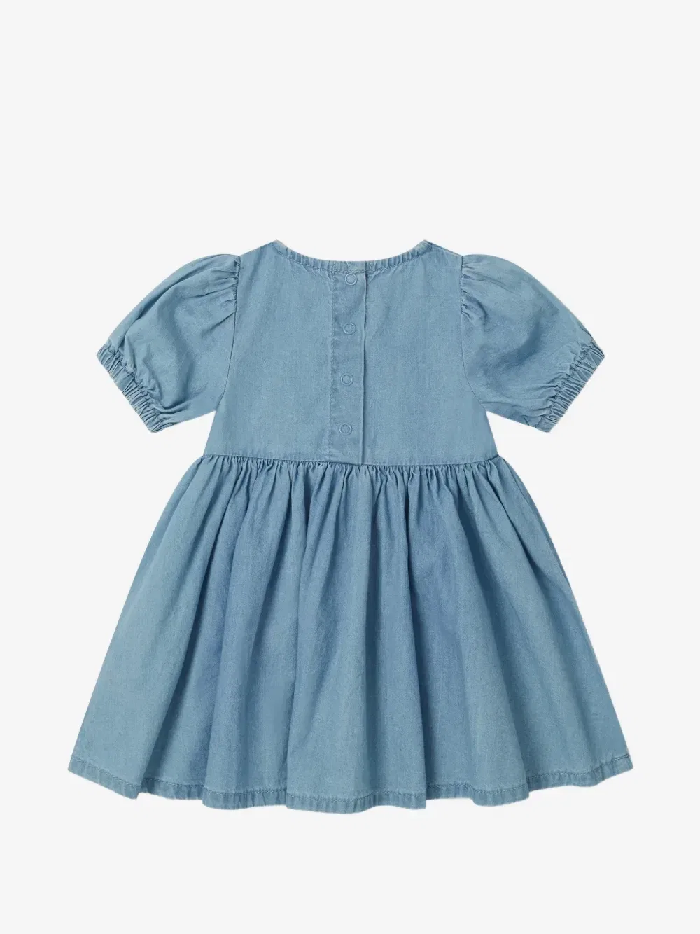 Платье с объемными рукавами и вышивкой Stella McCartney Kids, синий — фото 2