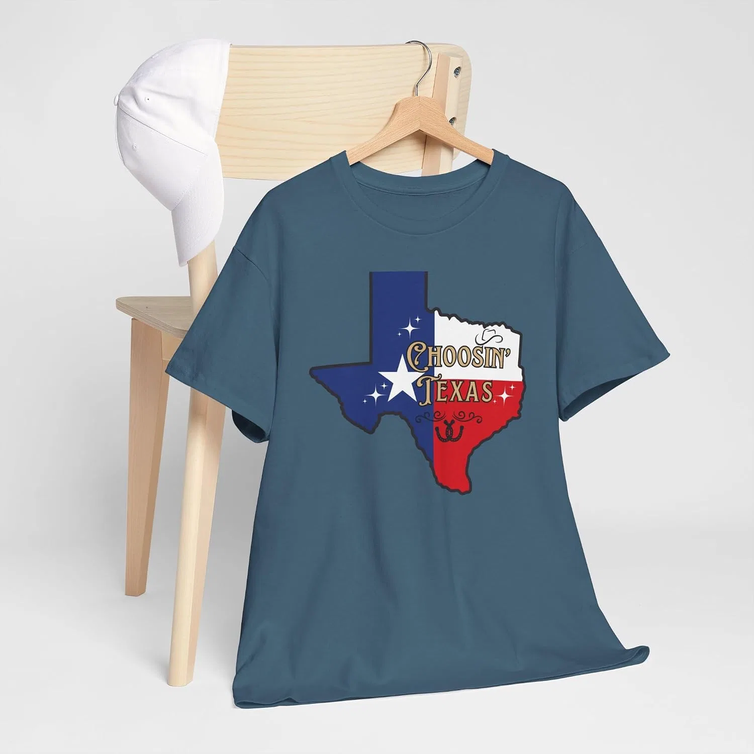 Женская футболка с принтом Choosin' Texas State Ella Cowgirl Rodeo Country Music Tee Shirt Two Stepping Riley T-Shirt, индиго/синий — фото 3