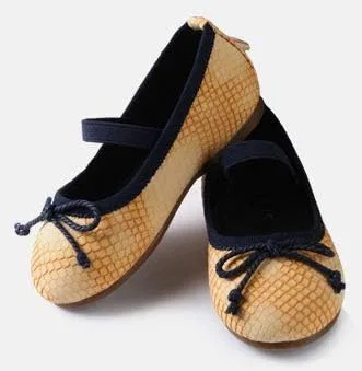 Детские туфли-балетки Мэри Джейн для девочек ContiKids, Ribbon Yellow — фото 2