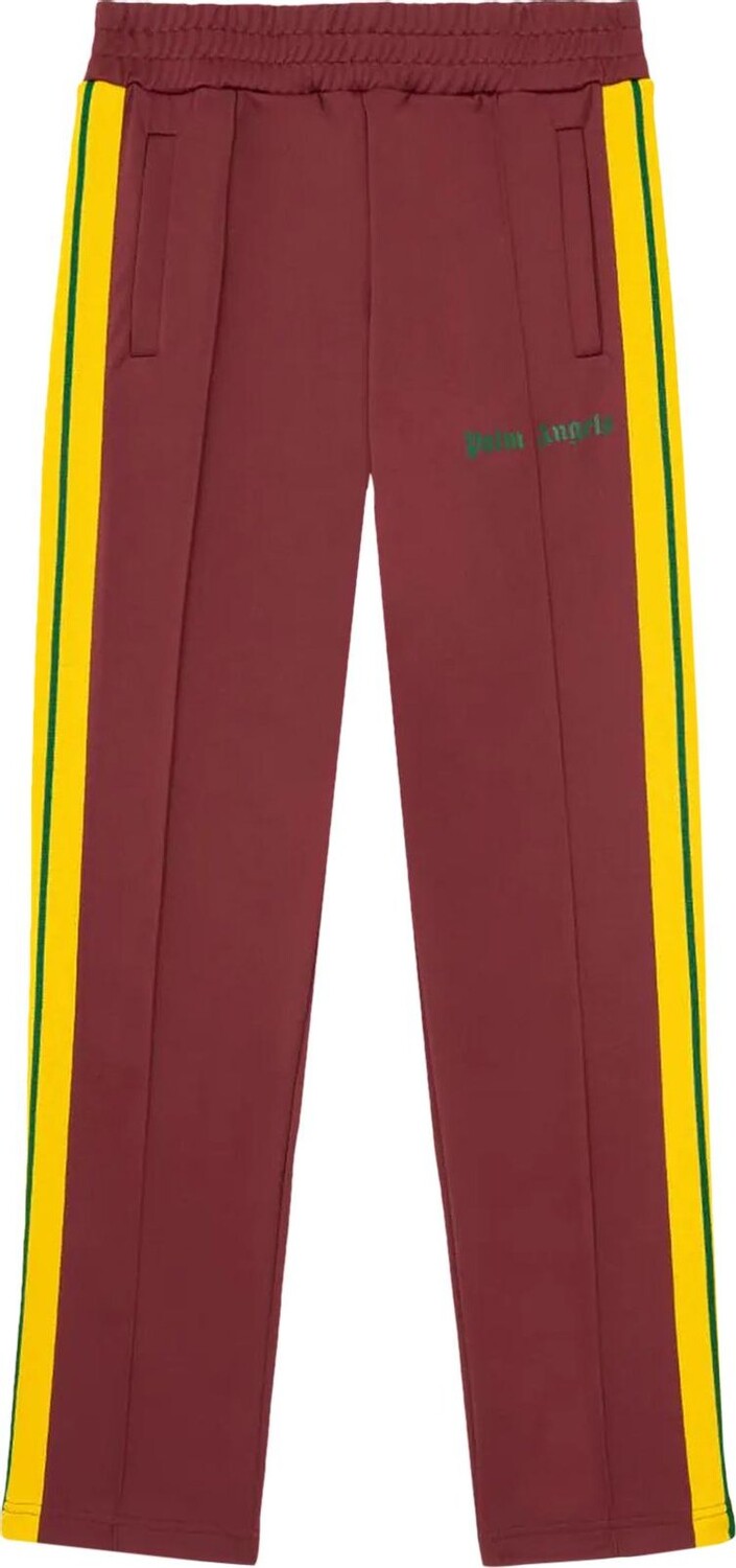 

Брюки Palm Angels College Track Pants 'Burgundy/Fluorescent Green', красный
