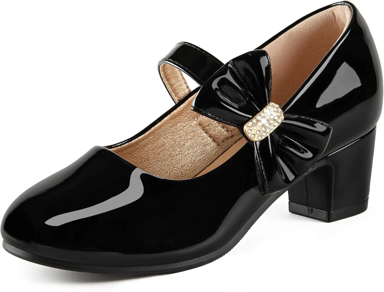 Детские туфли для девочек с бантом Мэри Джейн LAURMOSA, Paten Black
