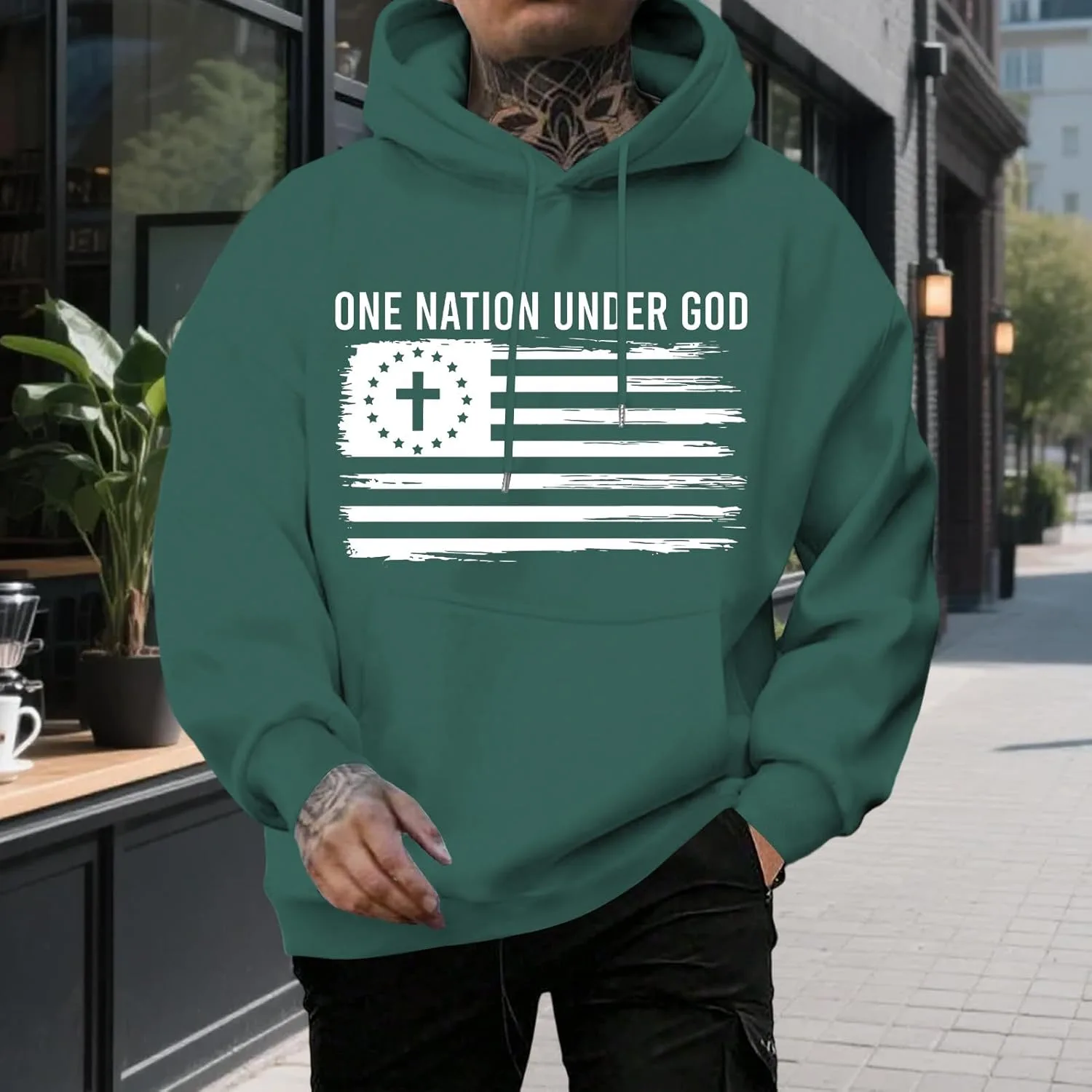Толстовка с капюшоном Patriotic для мужчин, свободный крой — фото 2