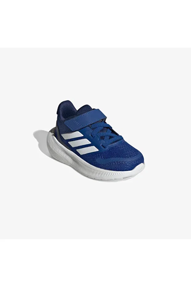 Детские спортивные кроссовки для девочек с принтом Runfalcon 5 el i blue baby sports shoes Adidas, Navy Blue — фото 2