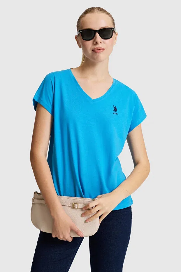 Женская футболка с v-образным вырезом U.S. Polo Assn., Kobalt
