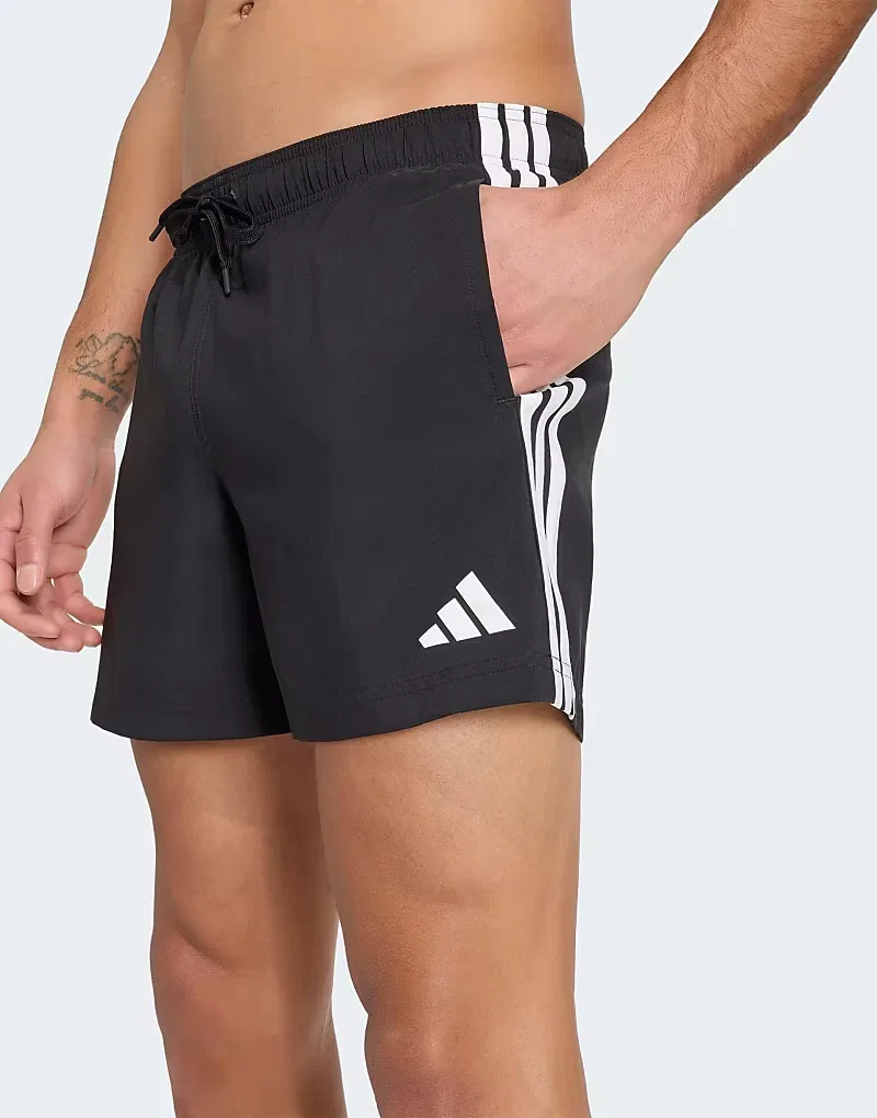 Плавки Adidas Performance с тремя полосками, черно-белые — фото 3