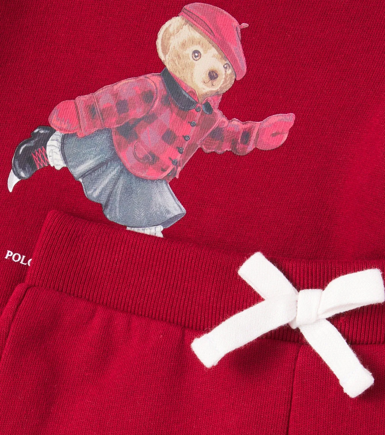 Комплект из свитшота и спортивных брюк Polo Bear, Polo Ralph Lauren Kids, красный — фото 3