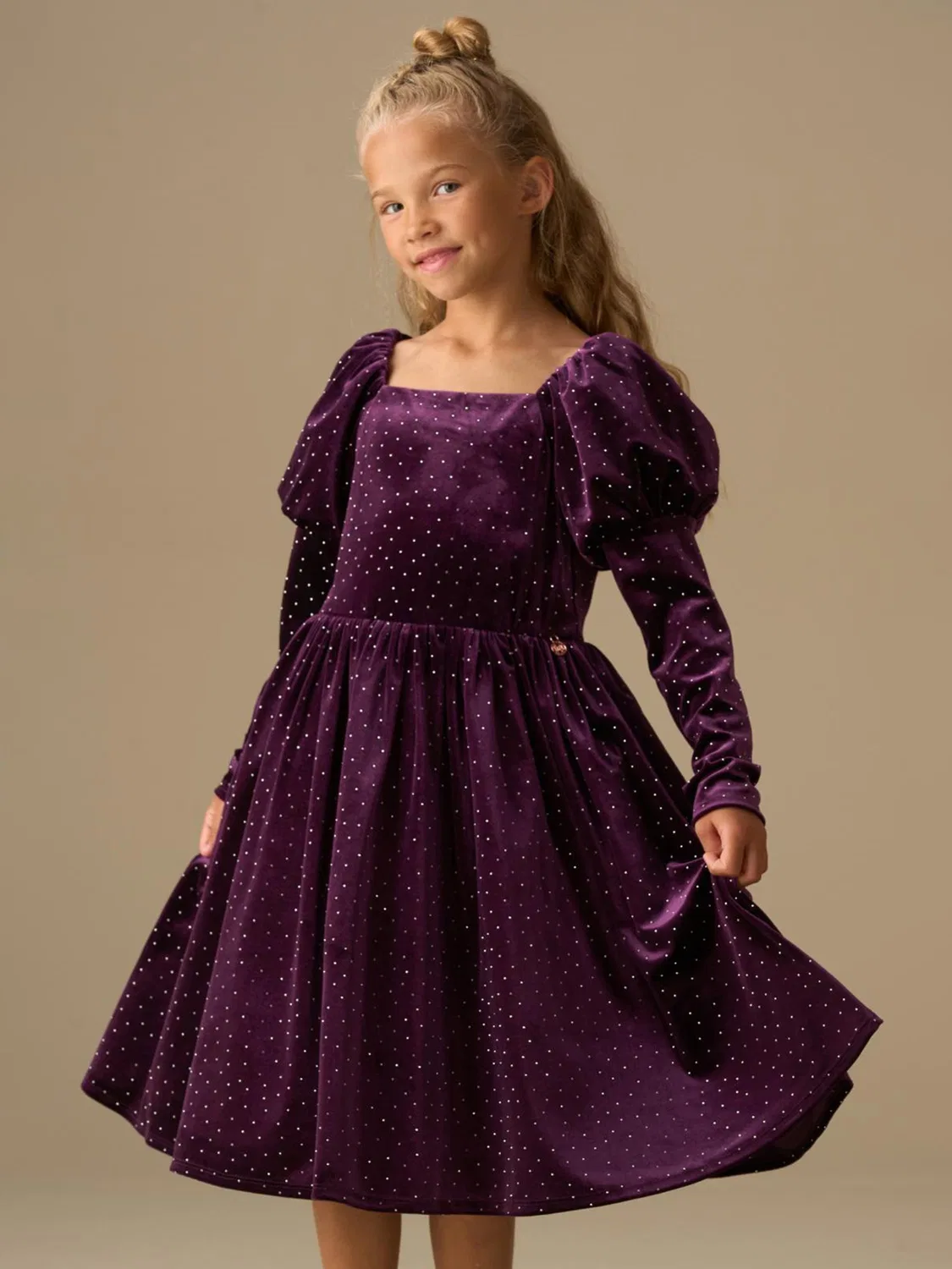 Платье вельветовое Angel & Rocket Purple Velvet Dress Angel & Rocket, фиолетовый — фото 2