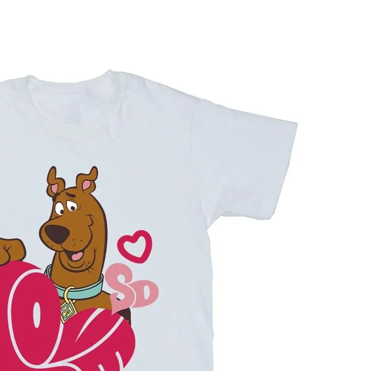 Детская футболка с принтом Love Heart Scooby Doo, White — фото 2