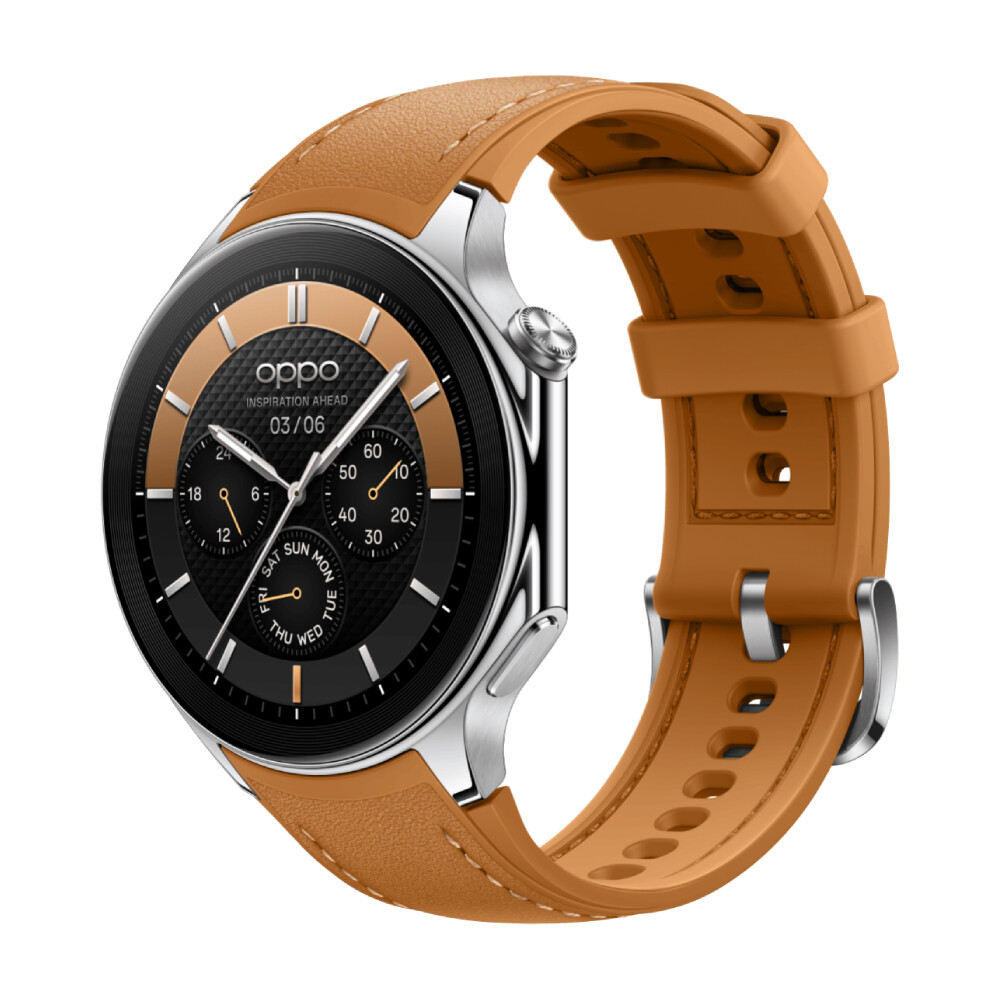 

Умные часы Oppo Watch X (CN), 1.43", WiFi + LTE, серебристый/коричневый
