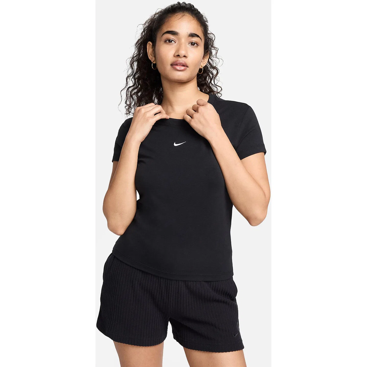 Женская футболка с принтом NSW NK CHLL KNT MD CRP Nike, Schwarz