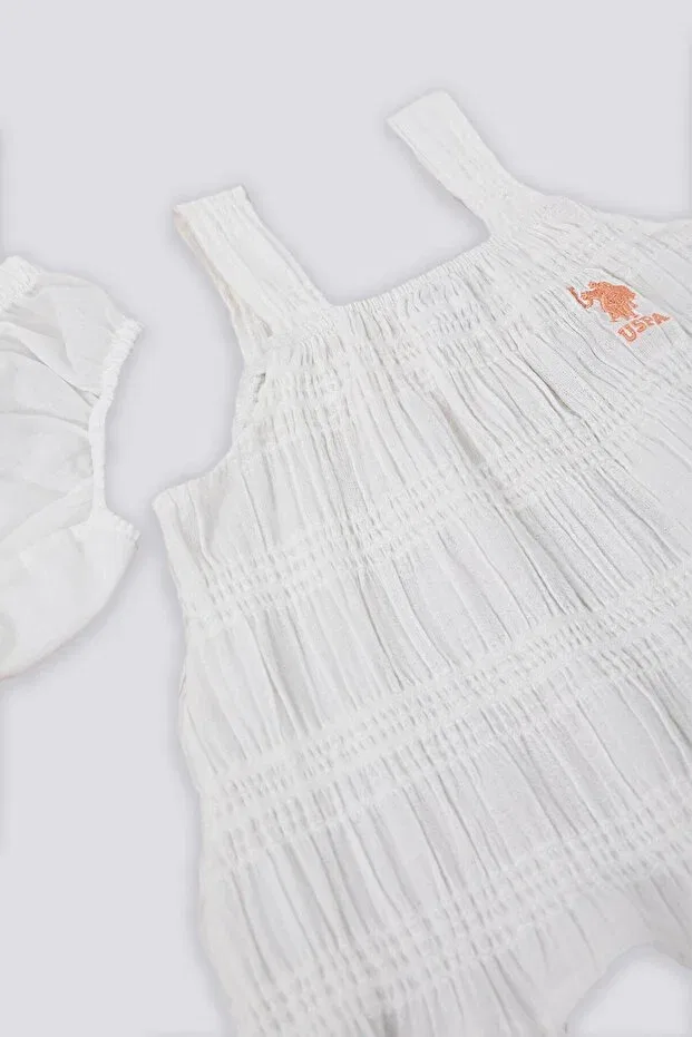 Детский для девочек комплект с принтом U.S. Polo Assn., Cream Orange — фото 2