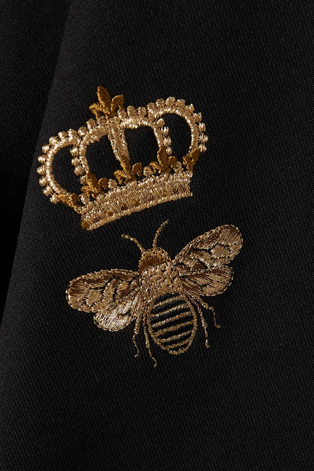 Свитшот хлопковый Crown Bee Dolce & Gabbana, черный — фото 4
