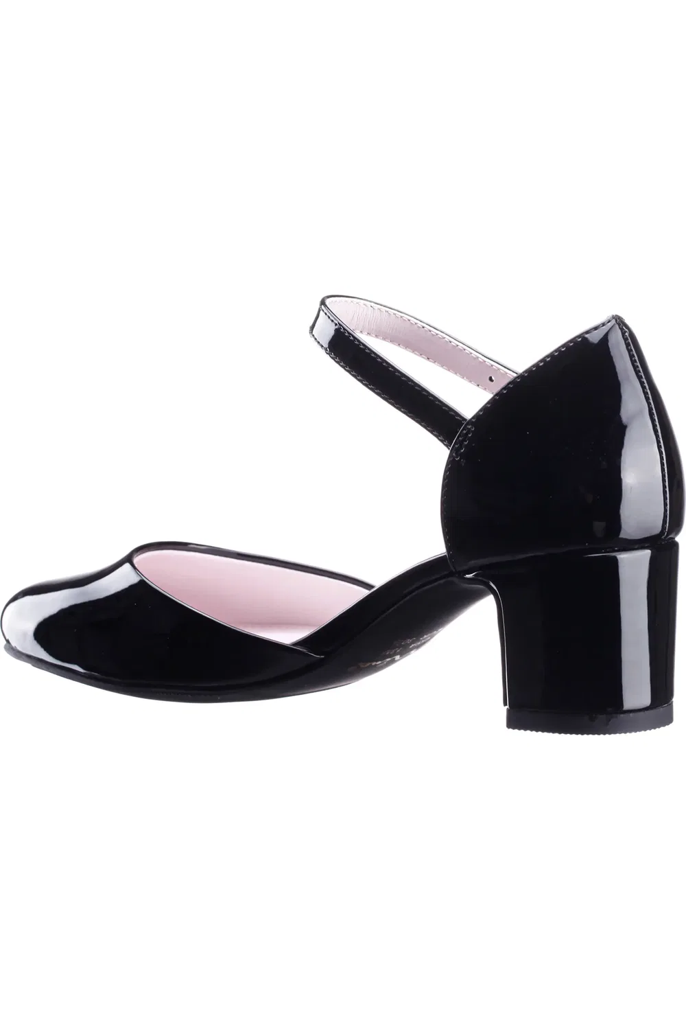 Детские туфли лодочки глянцевые Macey Pump Nina, Black Patent — фото 2