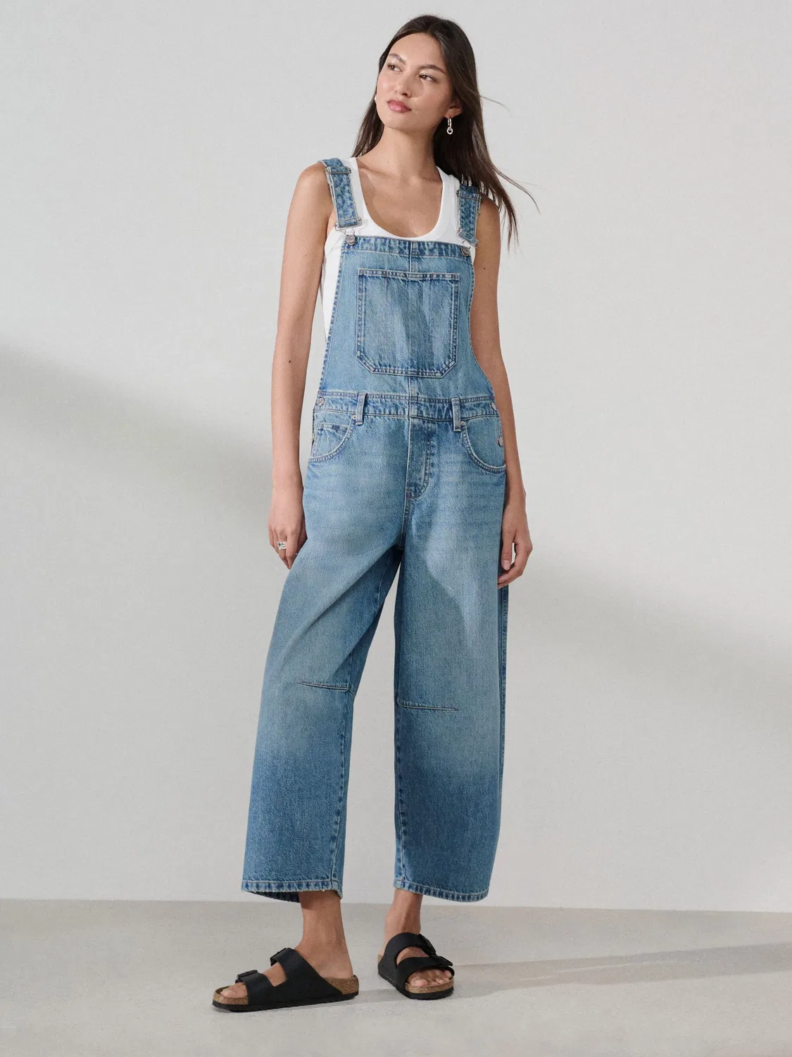 Комбинезон джинсовый с бочкообразной штаниной Next, Light Blue