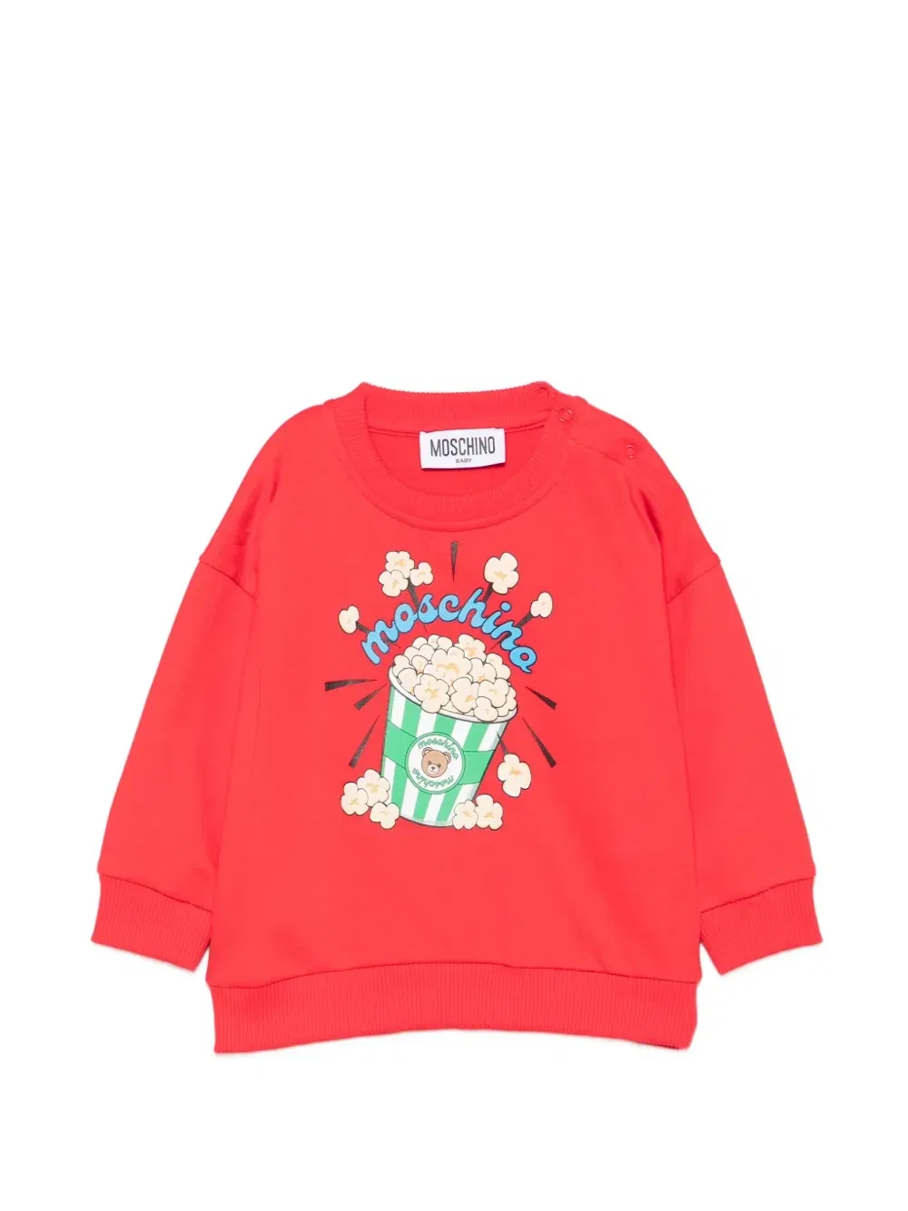Толстовка с принтом "попкорн" и плюшевым мишкой Moschino Kids, красный
