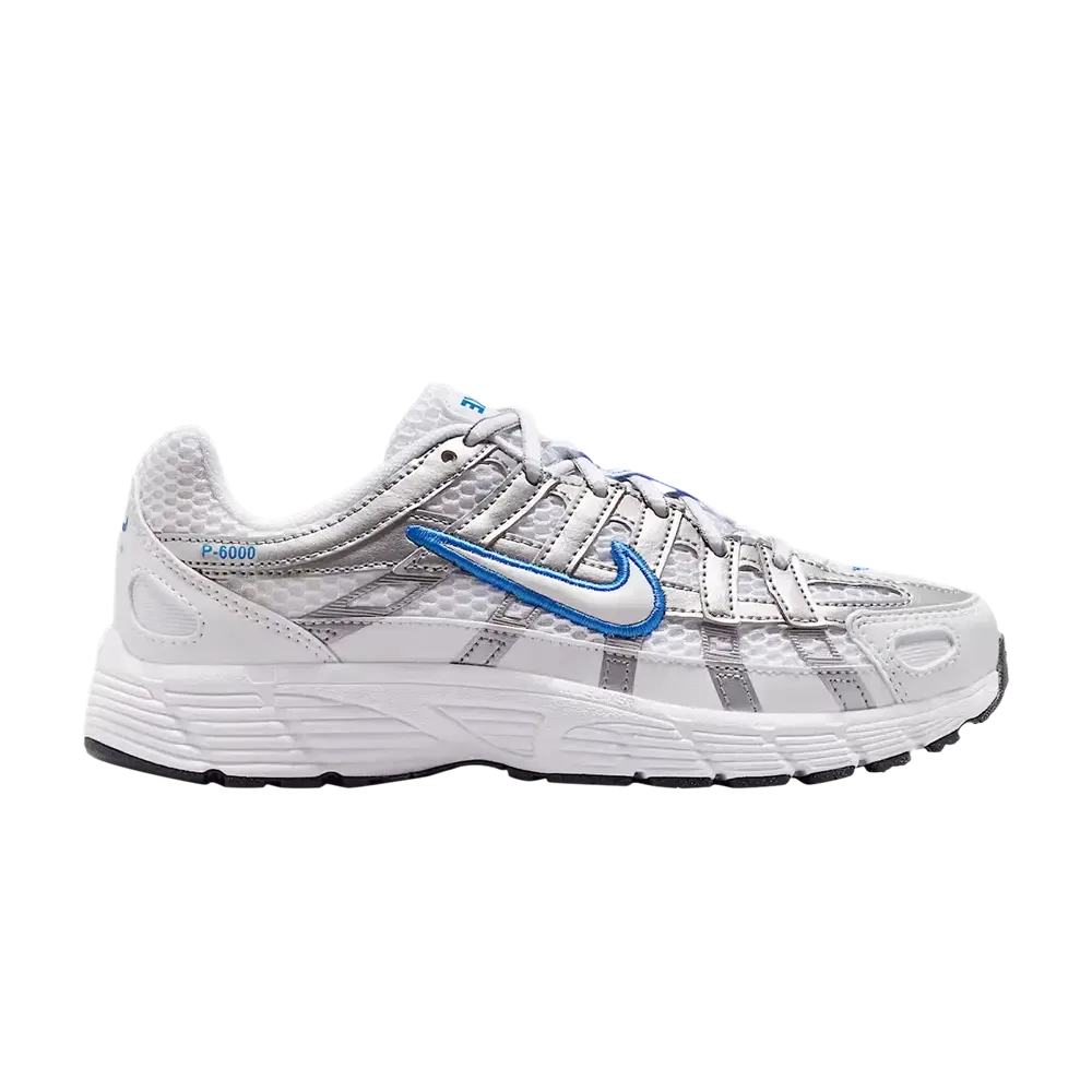 Кроссовки P-6000 Nike, White Blue Crystal Metallic Silver