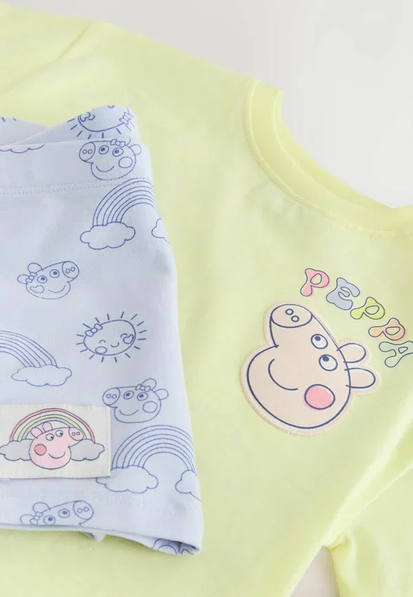 Комплект из топа и шорт с принтом Peppa pig Next, желтый — фото 3