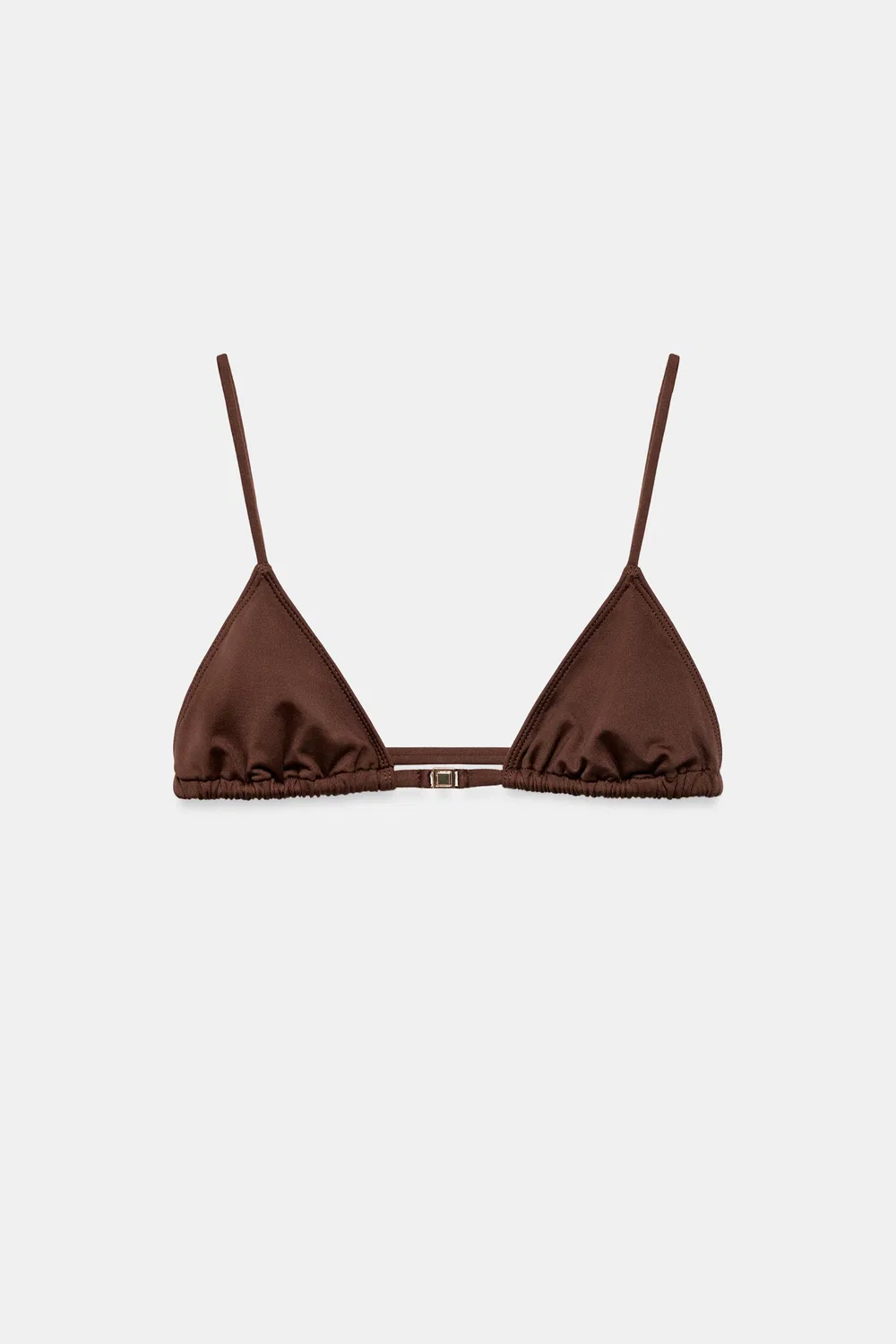 Простой треугольный верх бикини ZARA, Brown — фото 4