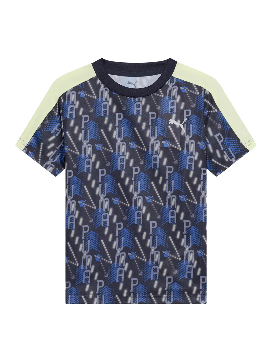 Спортивная футболка 'TAD ESS AOP Poly' Puma, Dusty Blue/Dark Blue