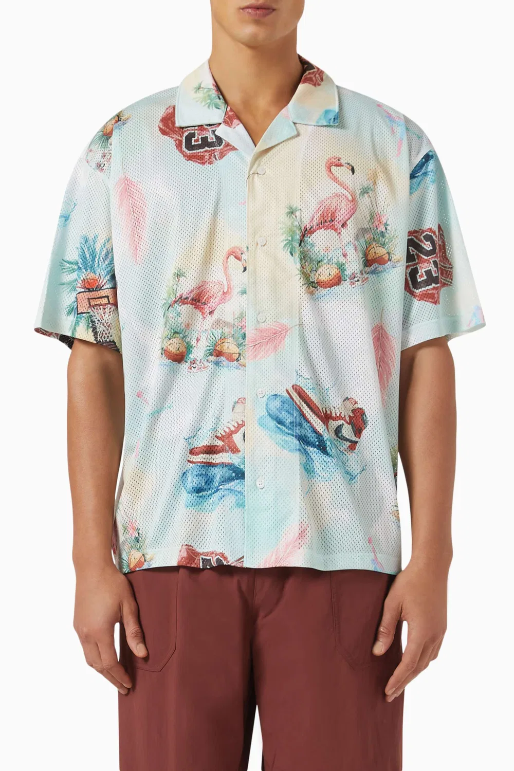Рубашка с коротким рукавом Essentials Camp Collar Shirt in Mesh Jordan