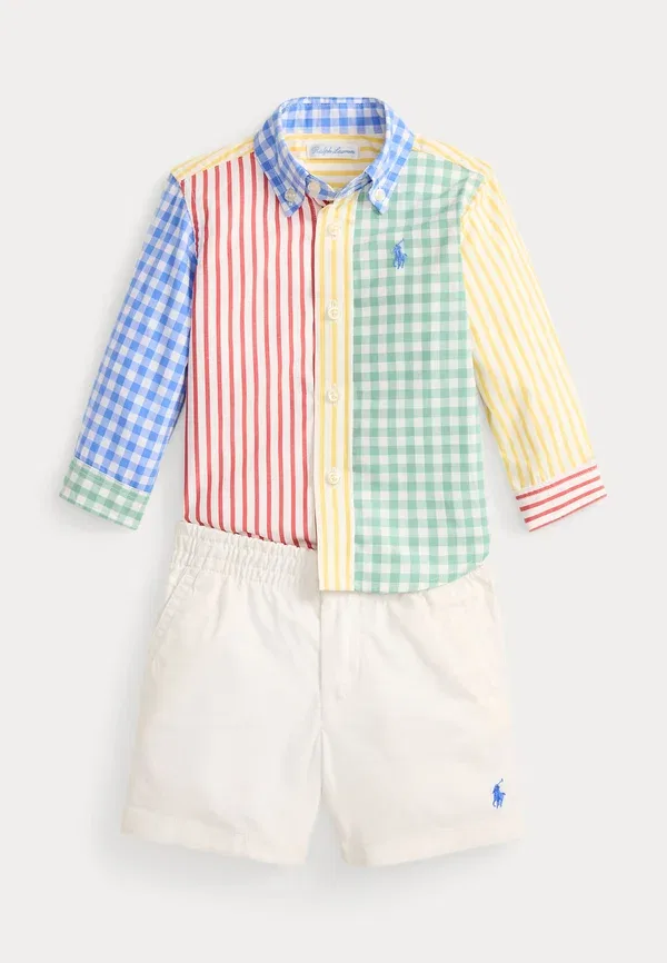 Комплект из рубашки и шорт с хлопком, Fun shirt & twill short set, Polo Ralph Lauren, multi, мультиколор