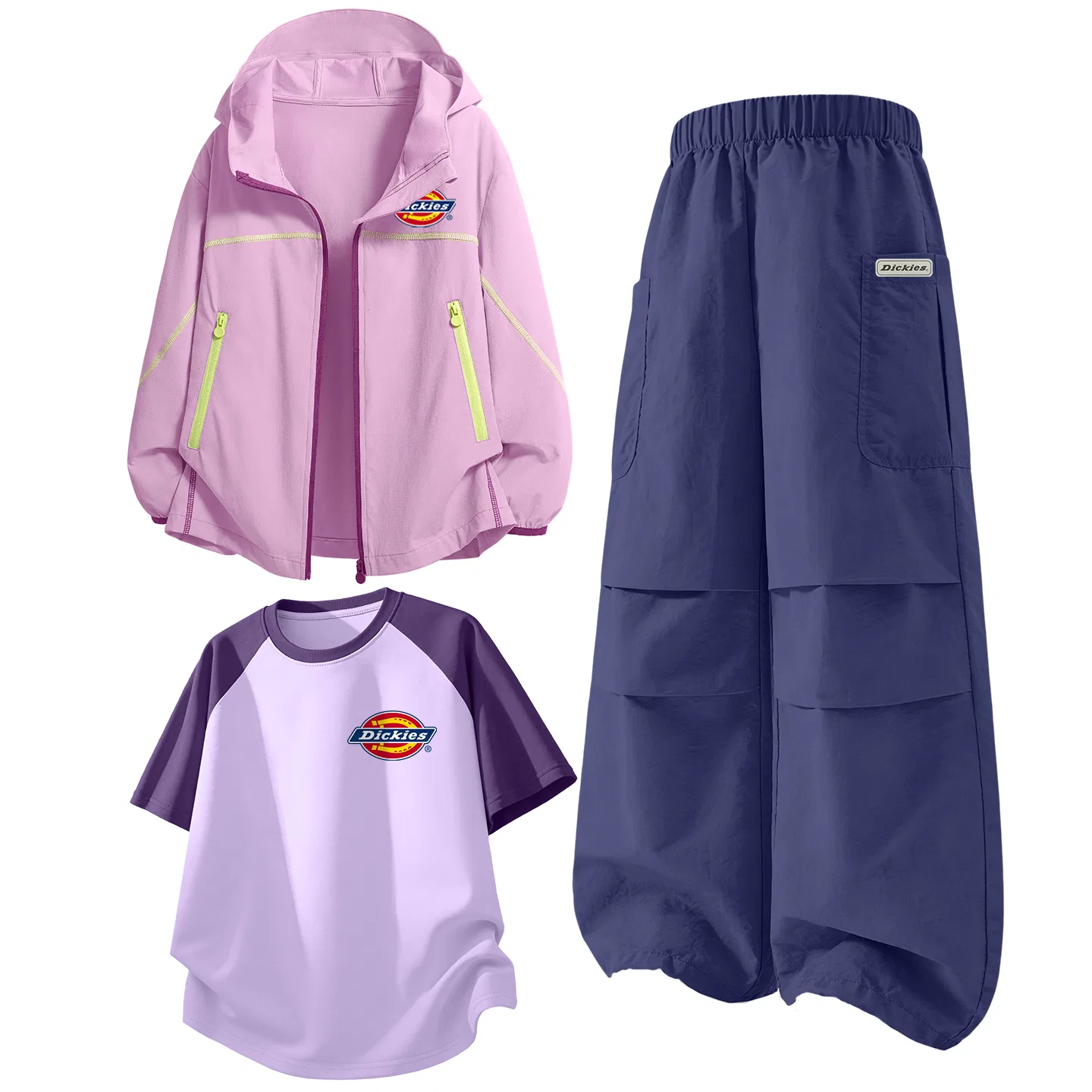 Детский комплект спортивных футболок с принтом, Dickies, White Gray/Black/Cream Blue — фото 4