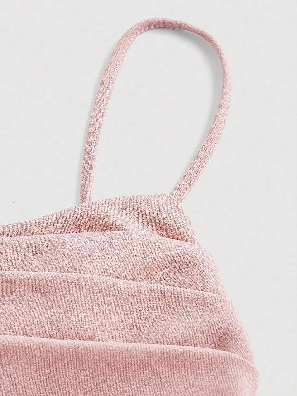 Женское элегантное платье-комбинация на тонких бретелях, Pink — фото 3