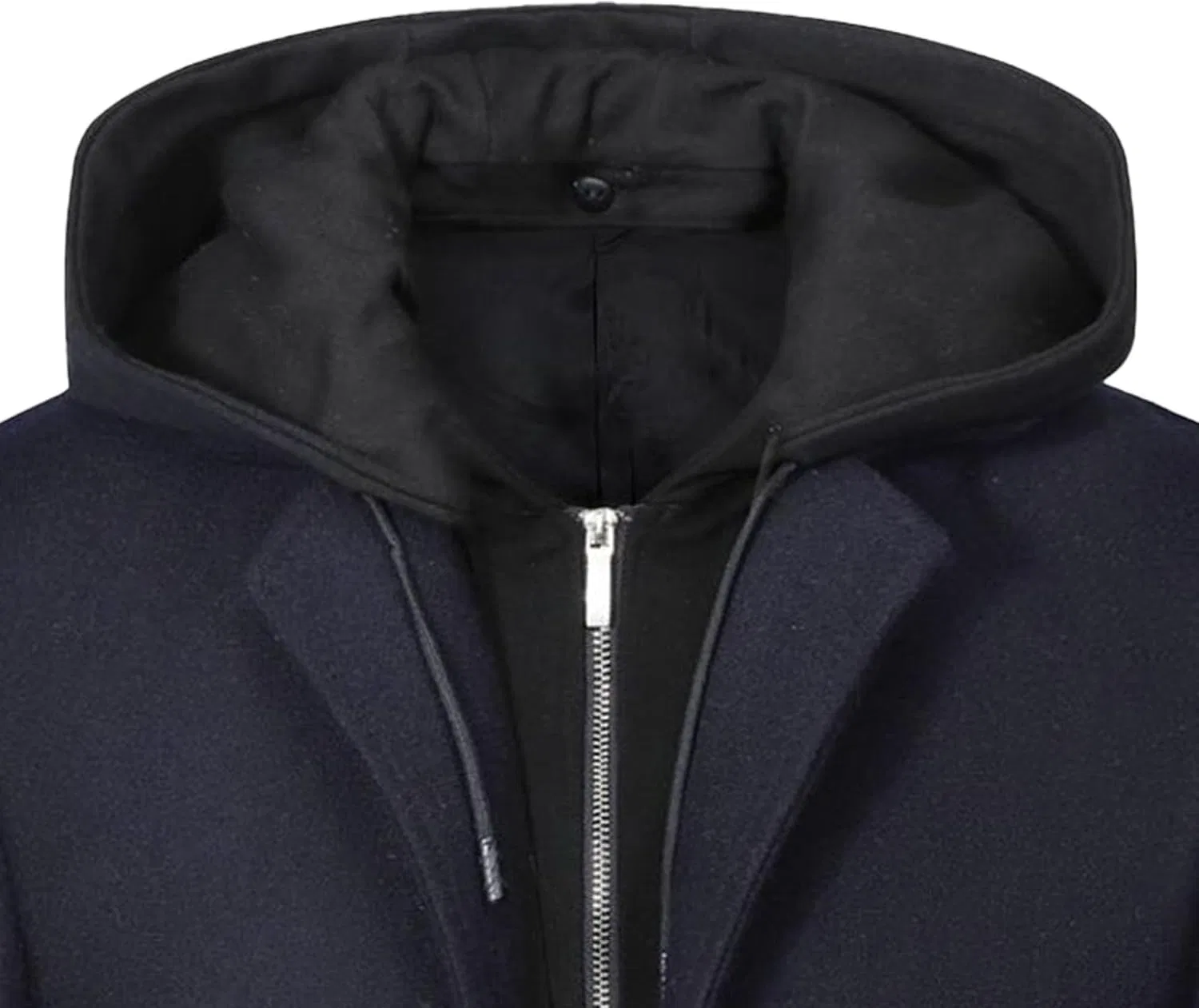 Мужское пальто из шерстяной смеси, однобортное, Slim Fit, синий — фото 3