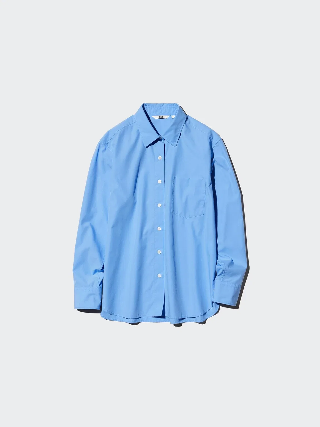 Рубашка Uniqlo, из смесовой хлопковой ткани, белый — фото 4