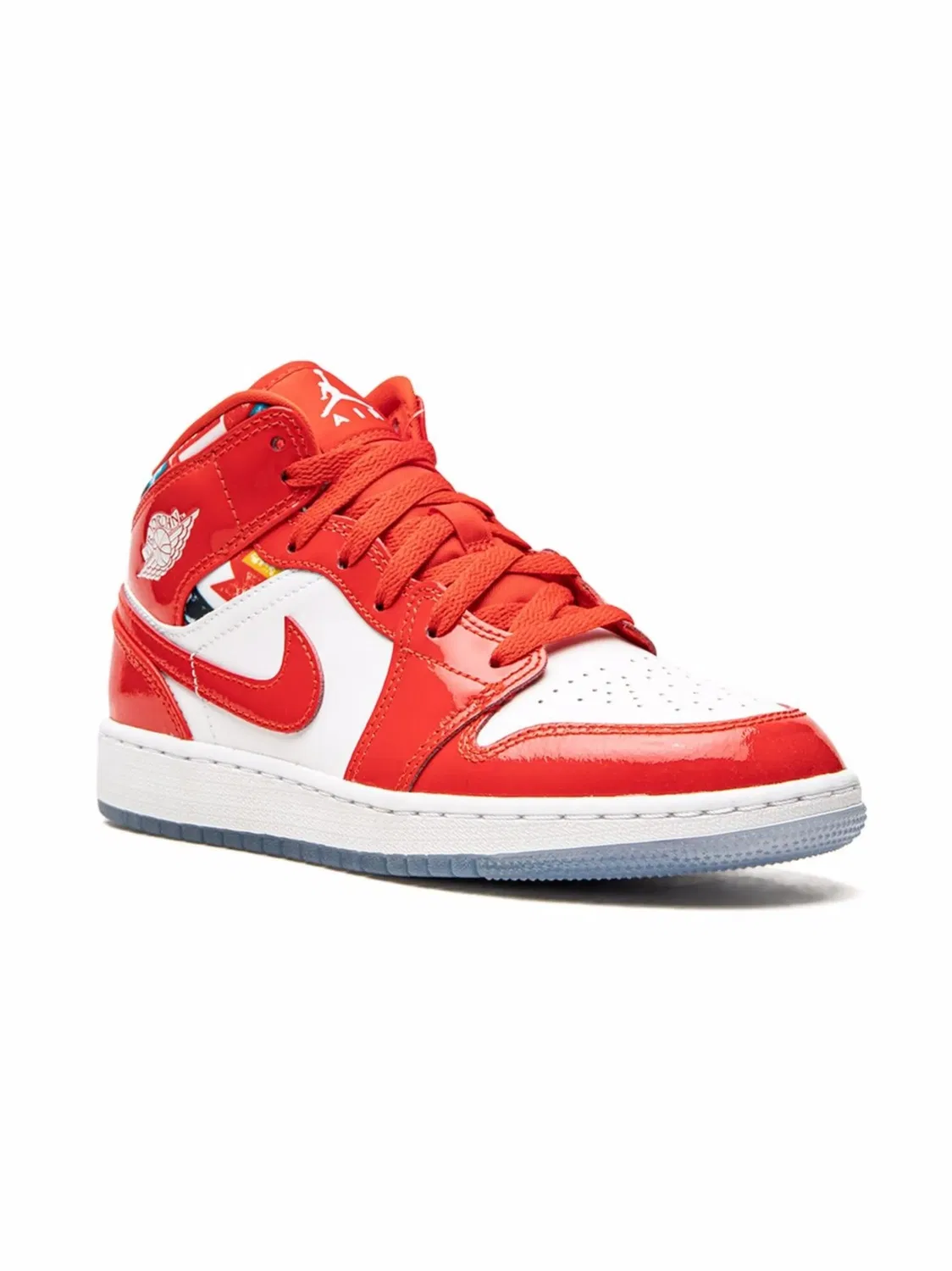 Кроссовки Air Jordan 1 Mid SE Barcelona Sweater Red Patent