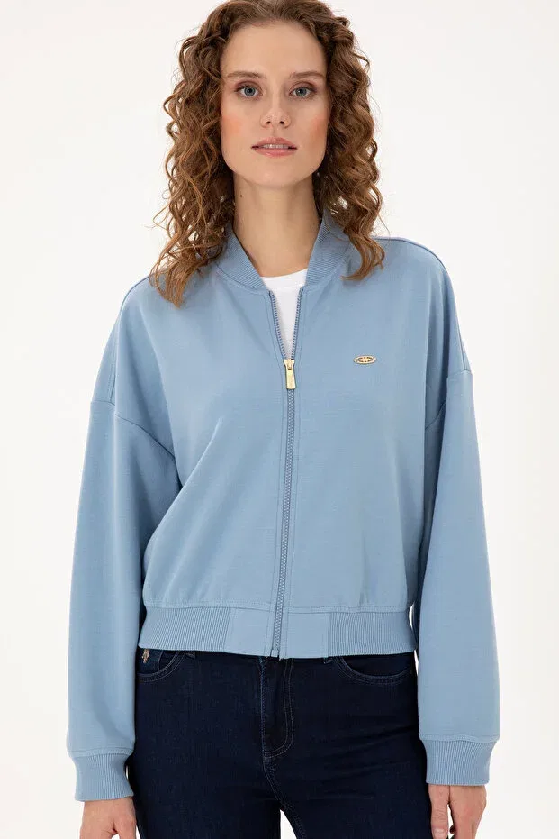 Женские свитшот с длинным рукавом U.S. Polo Assn., Light Blue — фото 3