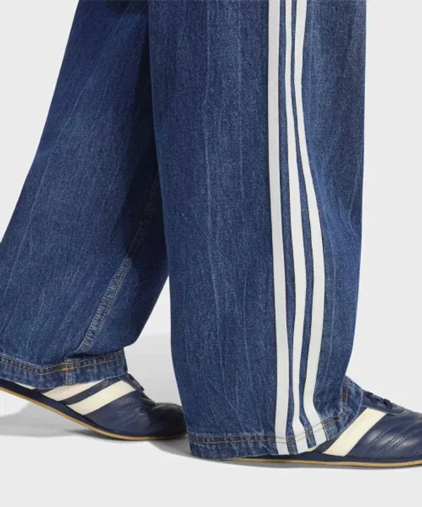 Джинсы Dad Adidas, индиго — фото 4