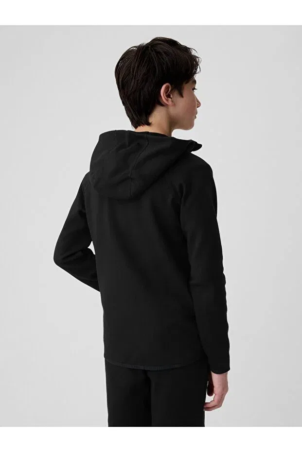 Детское худи для мальчиков с принтом Sportswear Gap, Black-003 — фото 4
