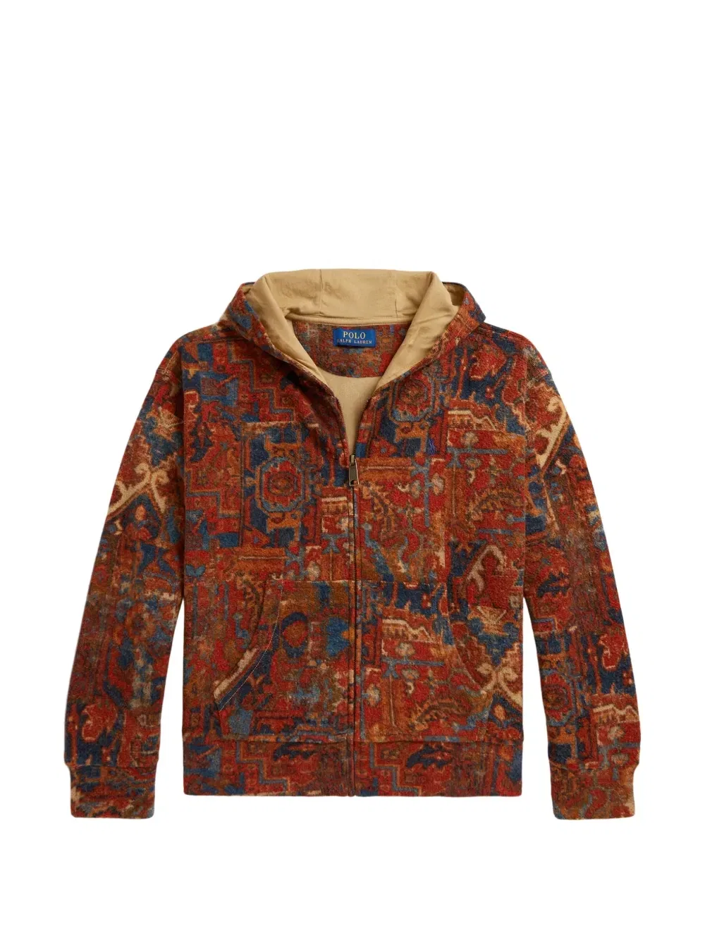Худи с узором Polo Ralph Lauren Kids, красный