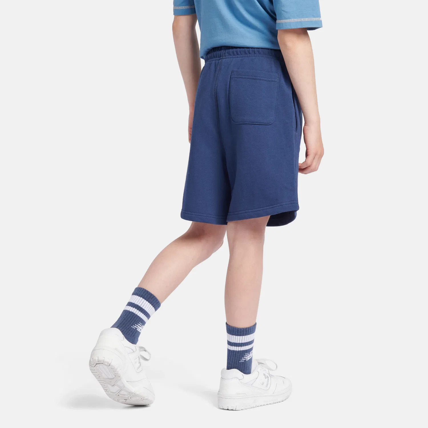 Детские шорты свободного кроя с логотипом French Terry Small Logo New Balance, Nb Navy — фото 4