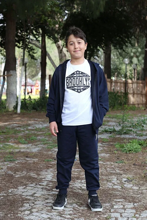 Детский комплект спортивных костюмов с принтом Brooklyn Cm Buseyiz, Navy Blue