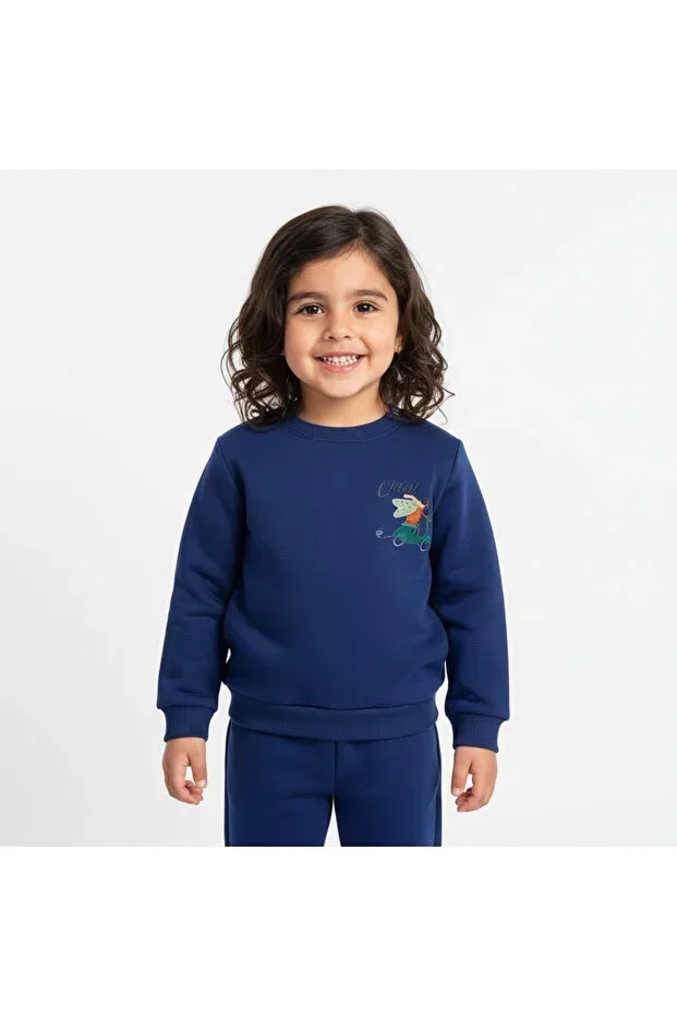 Детский комплект спортивного костюма для мальчиков хлопковый Ilo, Navy Blue — фото 2