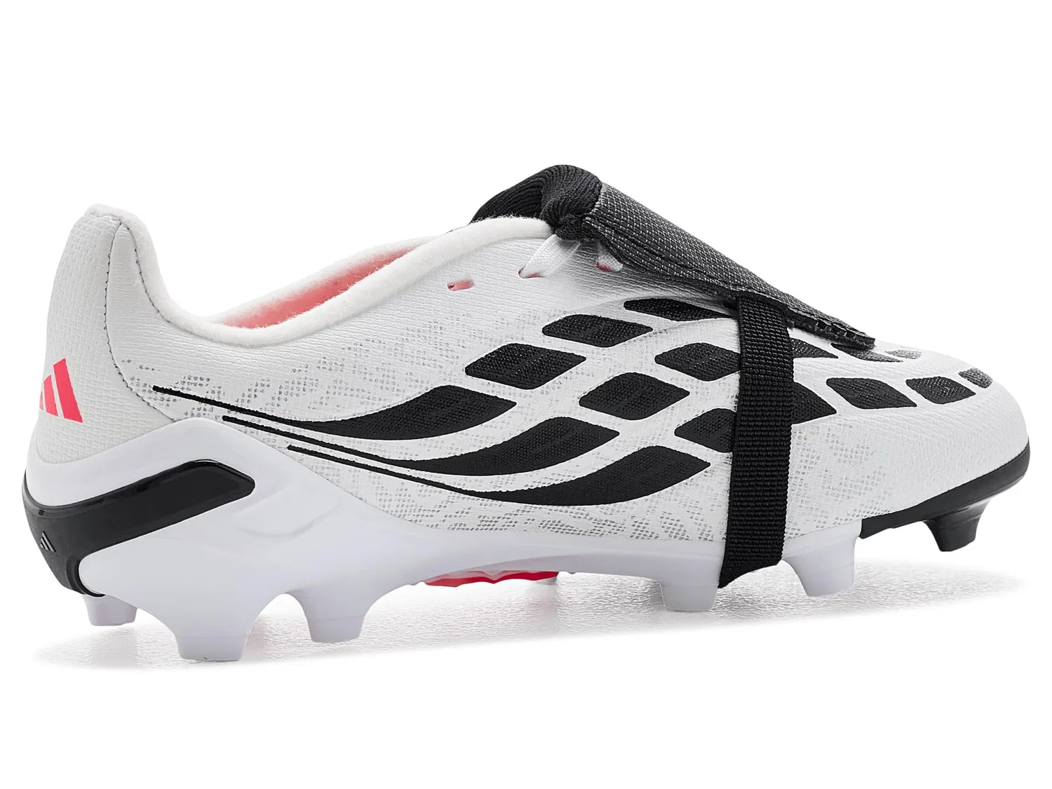 Бутсы Predator League Fold-Over Tongue Firm Ground Foot (для маленьких и больших детей) Adidas Kids, White/Solar Turbo/Black — фото 4
