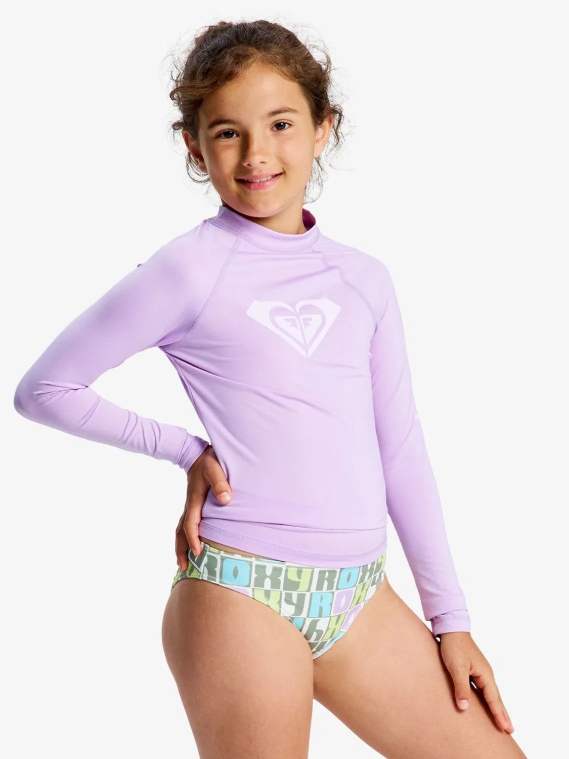 Рашгард с длинным рукавом Roxy Purple Whole Hearted, фиолетовый
