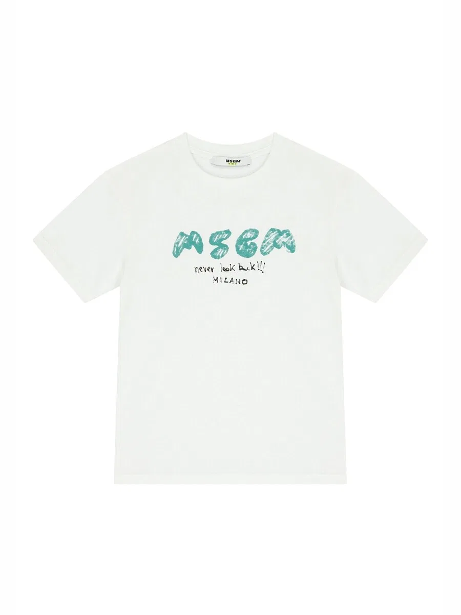 Футболка MSGM 'T-shirt bianca per bambino' белого цвета