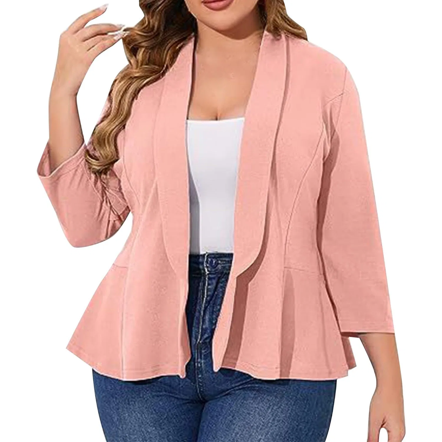 Женский удлиненный блейзер с длинным рукавом, Colore: Rosa