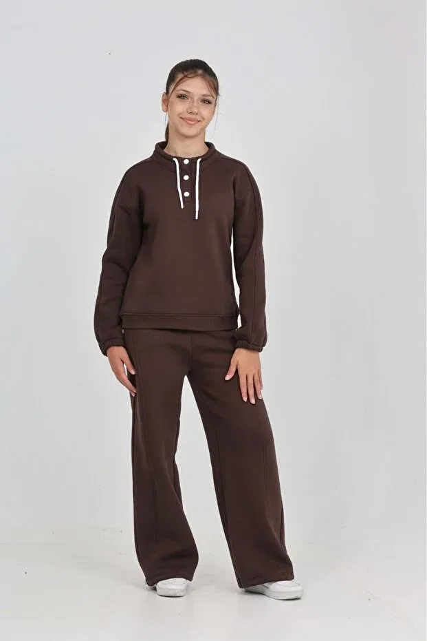 Детский спортивный комплект для девочек хлопковый Toontoy, Brown