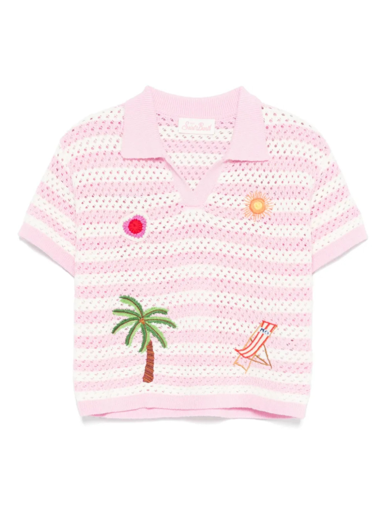 

Полосатая футболка MC2 Saint Barth Kids, розовый