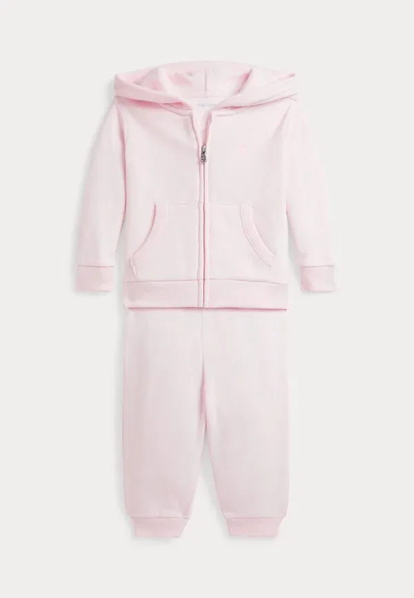 Комплект из худи и брюк на молнии, хлопок, Fleece full-zip hoodie & jogger pant set, Polo Ralph Lauren, delicate pink, розовый