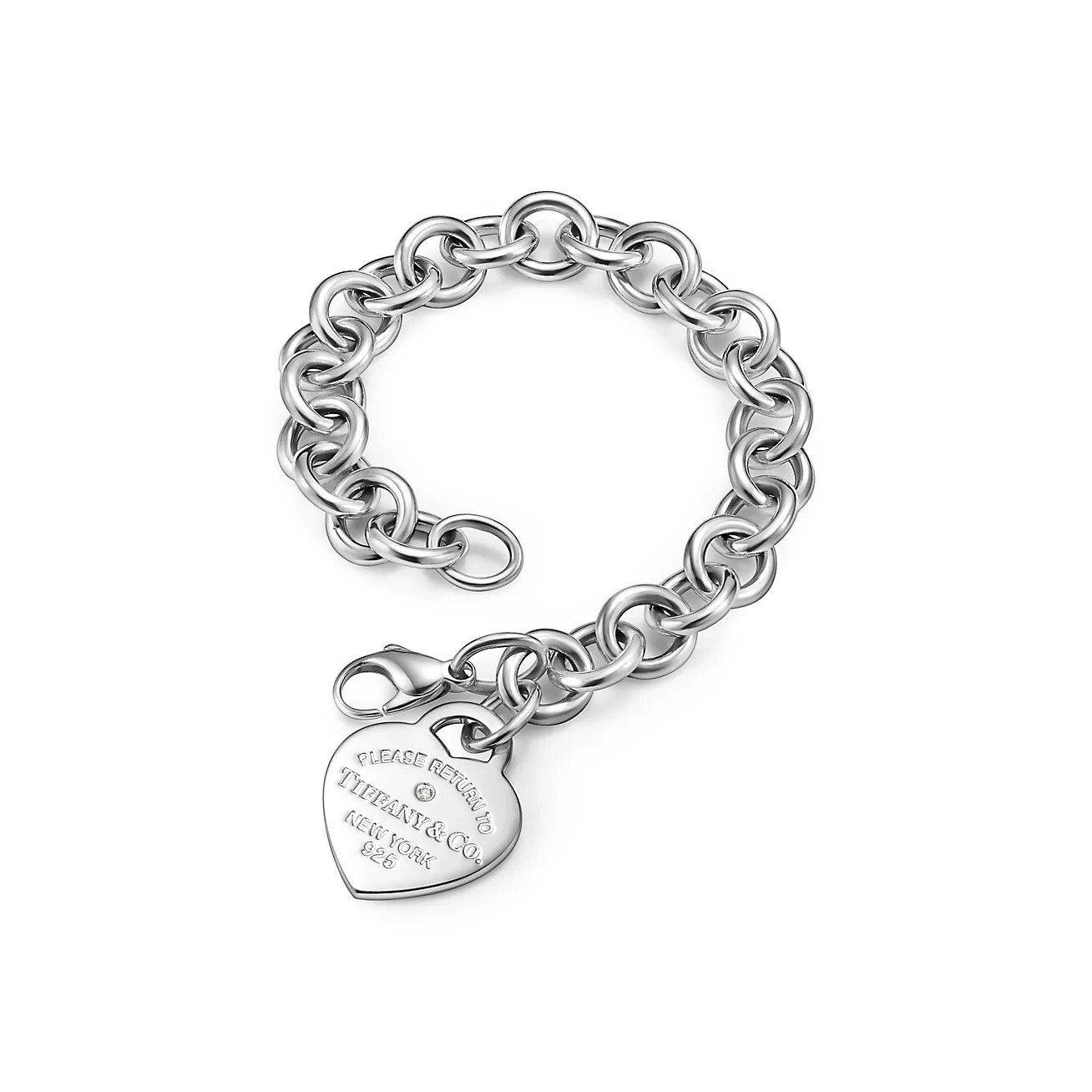 Браслет Tiffany & Co. Return to Tiffany Heart Tag, серебро/бриллиант — фото 2